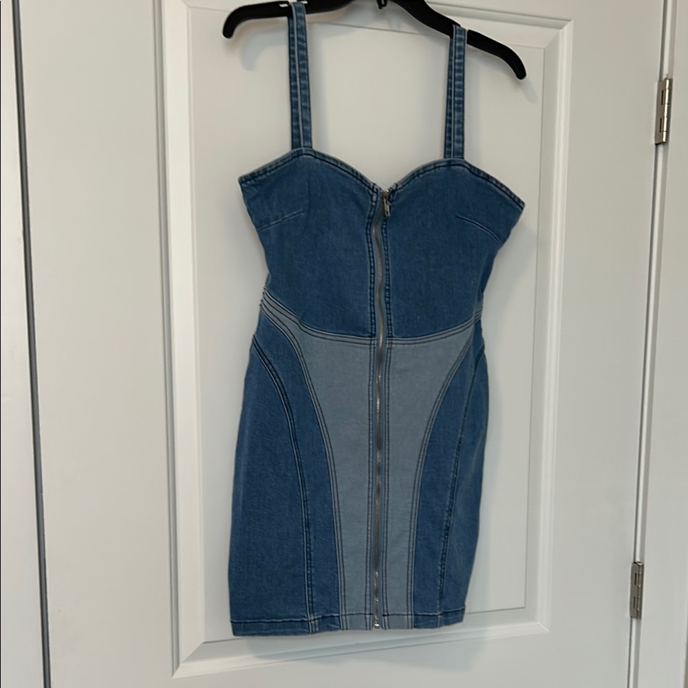 Cute Forever 21 Blue Denim Mini Dress